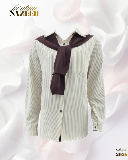 قميص مخطط مع سكارف